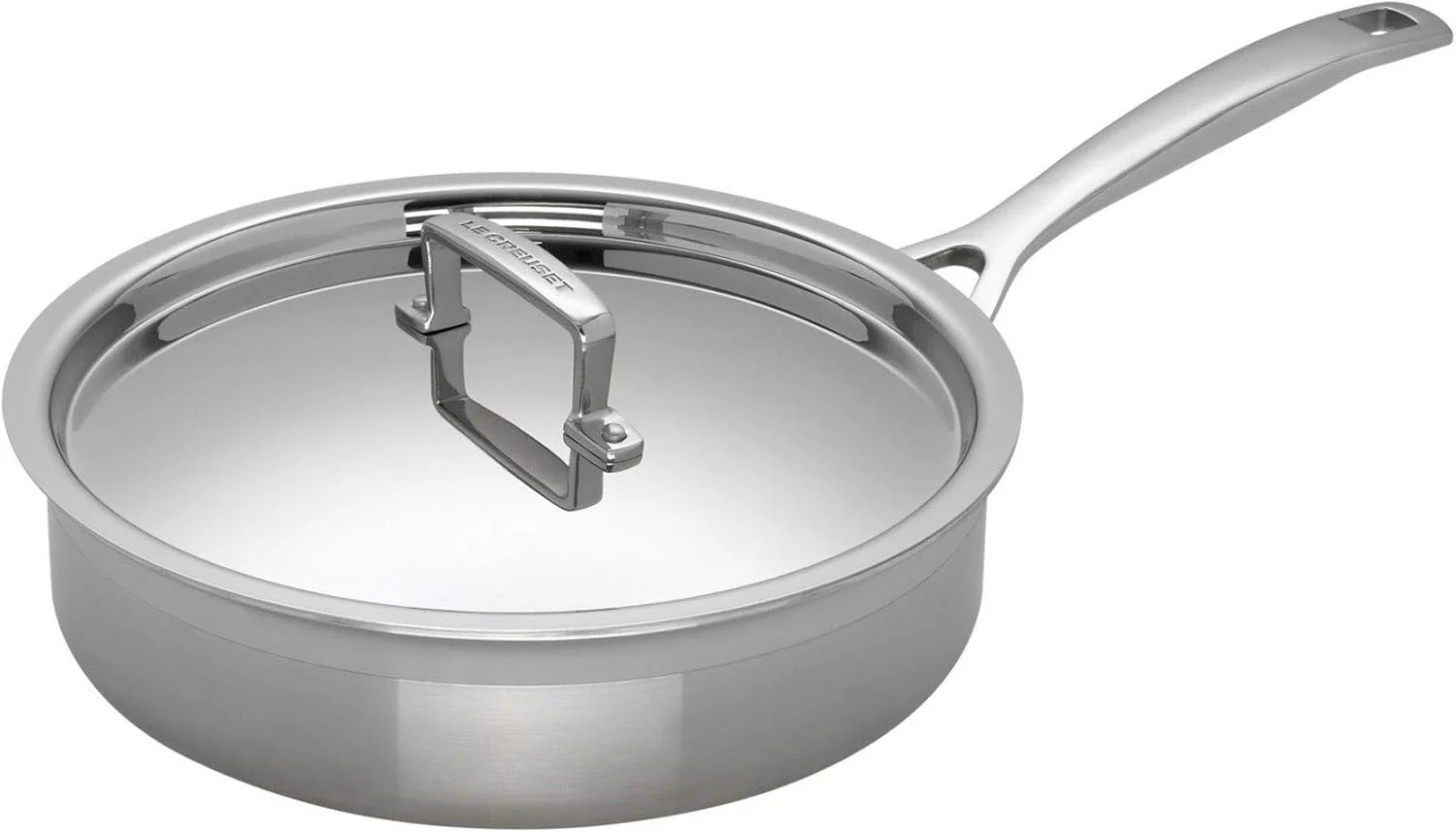Le Creuset 3-Ply Stainless Steel Sauté pan with Lid, 24 x 6.5 cm, 96202124001000, Silver Le Creuset 3-Ply Stainless Steel Sauté pan with Lid, 24 x 6.5 cm, 96202124001000, Silver