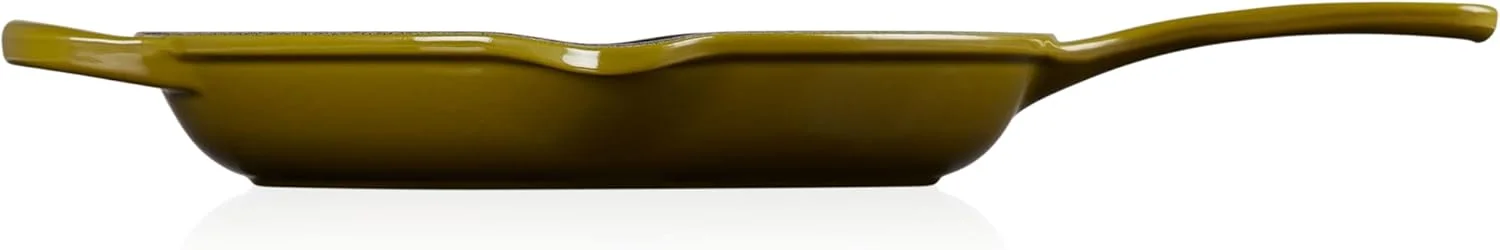 تابه گرد چدنی لعاب دار لو کرست، سایز 26 سانتیمتر، زیتونی