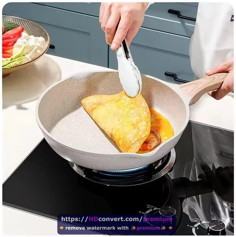 تابه سرخ کن با درب شیشه ای، پوشش تابه سرخ کن عمیق 26 سانتی متری، دسته طرح چوب، تابه سازگار با القایی برای پخت و پز، سالم و بدون PFOA، قابل شستشو در ماشین ظرفشویی