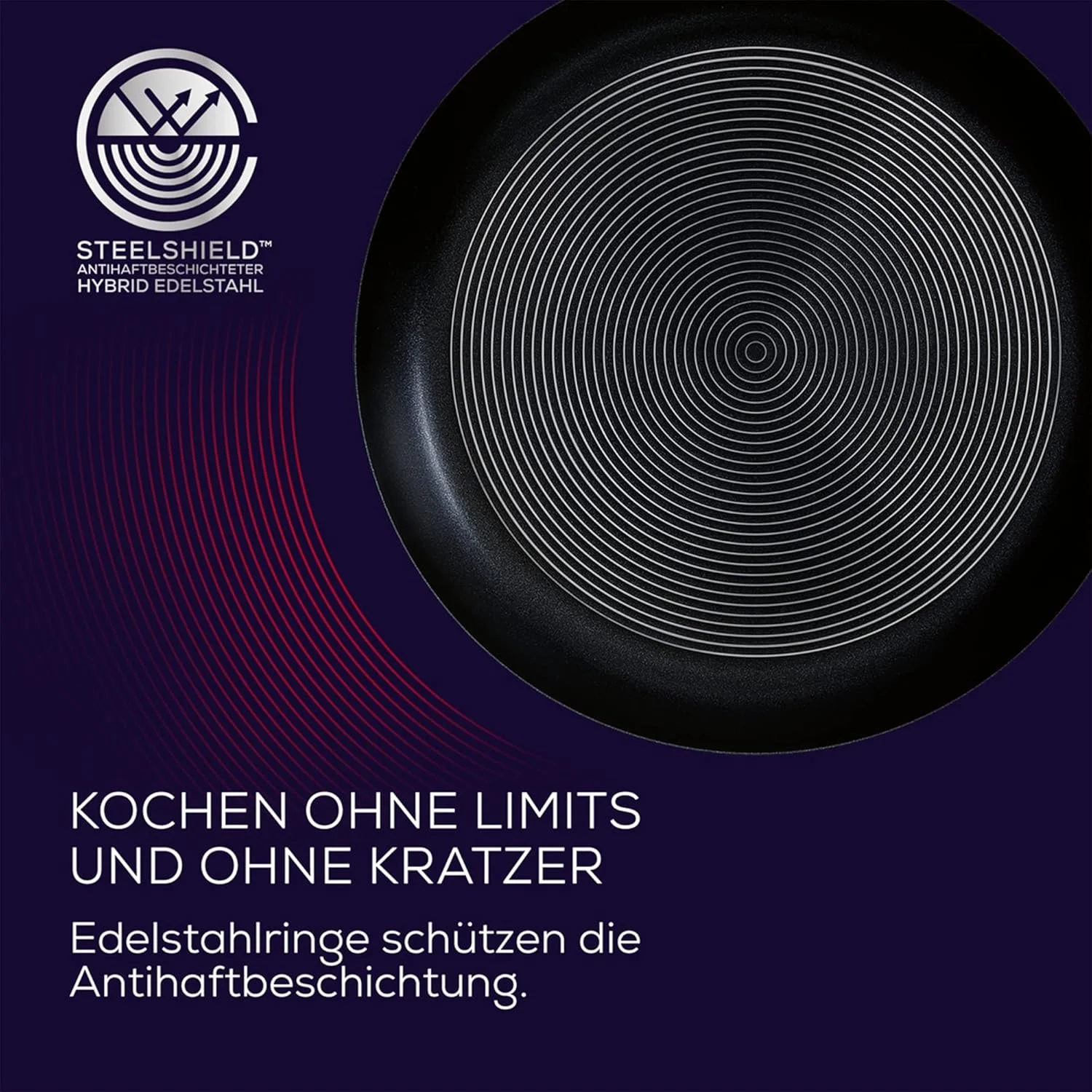 تابه استیل ضد زنگ سیرکولون SteelShield سایز 28 سانتی متر - تابه القایی با نچسب هیبریدی، ایمن برای استفاده با ابزار فلزی، قابل استفاده در فر و ماشین ظرفشویی