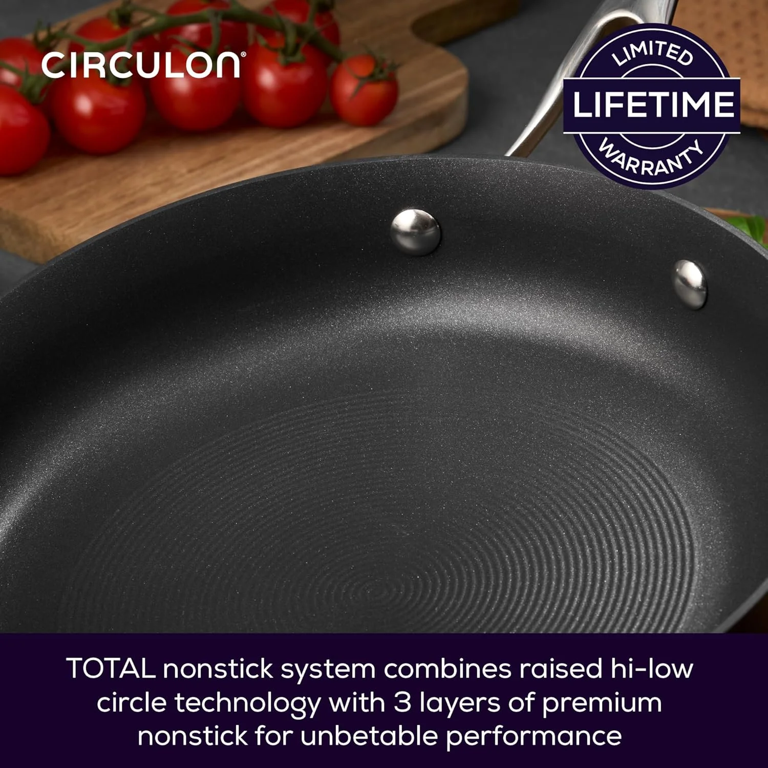 Circulon Style Hard Anodised Skillet, 25cm