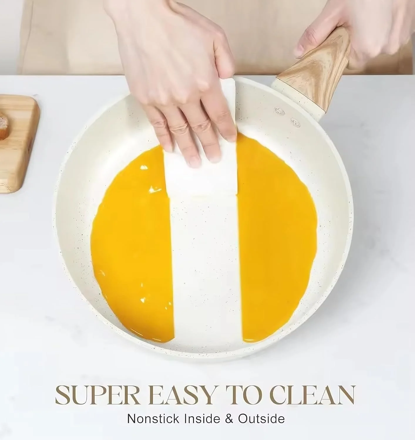 تابه سرخ کن با درب شیشه ای، پوشش تابه سرخ کن عمیق 26 سانتی متری، دسته طرح چوب، تابه سازگار با القایی برای پخت و پز، سالم و بدون PFOA، قابل شستشو در ماشین ظرفشویی