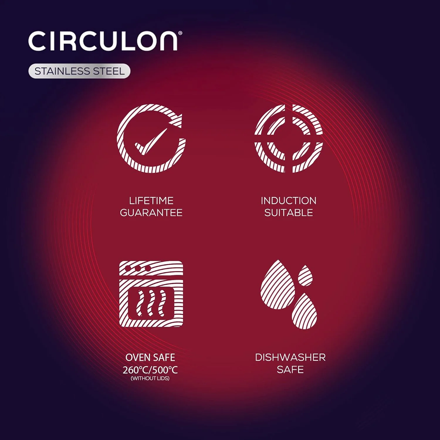 تابه استیل ضد زنگ سیرکولون SteelShield سایز 28 سانتی متر - تابه القایی با نچسب هیبریدی، ایمن برای استفاده با ابزار فلزی، قابل استفاده در فر و ماشین ظرفشویی