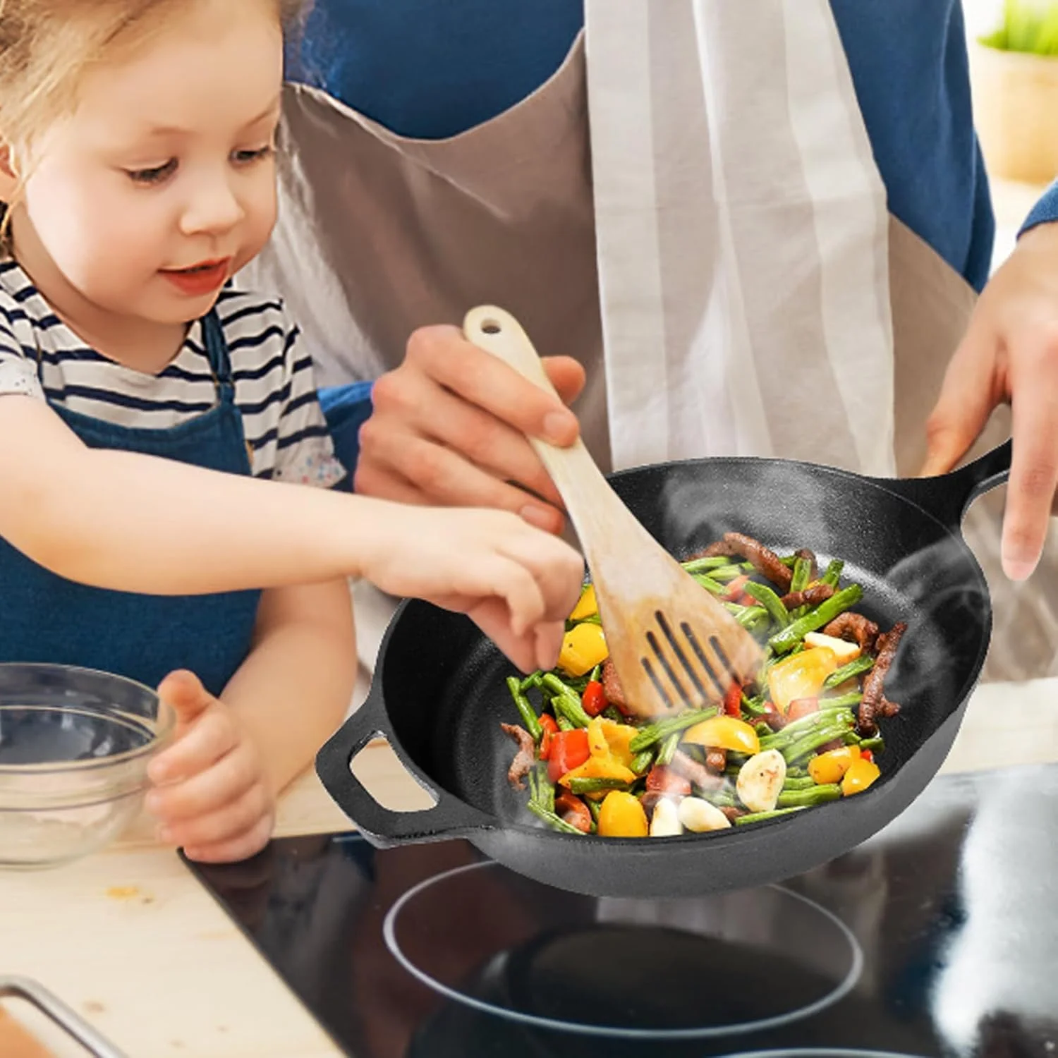 ست 3 تایی تابه چدنی، تابه های سرخ کردنی از قبل روغن کاری شده برای استفاده در فر، اجاق گاز، گریل، استفاده در فضای داخلی و خارجی 15 20 25 سانتی متر مشکی ست 3 تایی تابه چدنی، تابه های سرخ کردنی از قبل روغن کاری شده برای استفاده در فر، اجاق گاز، گریل، استفاده در فضای داخلی و خارجی 15 20 25 سانتی متر مشکی