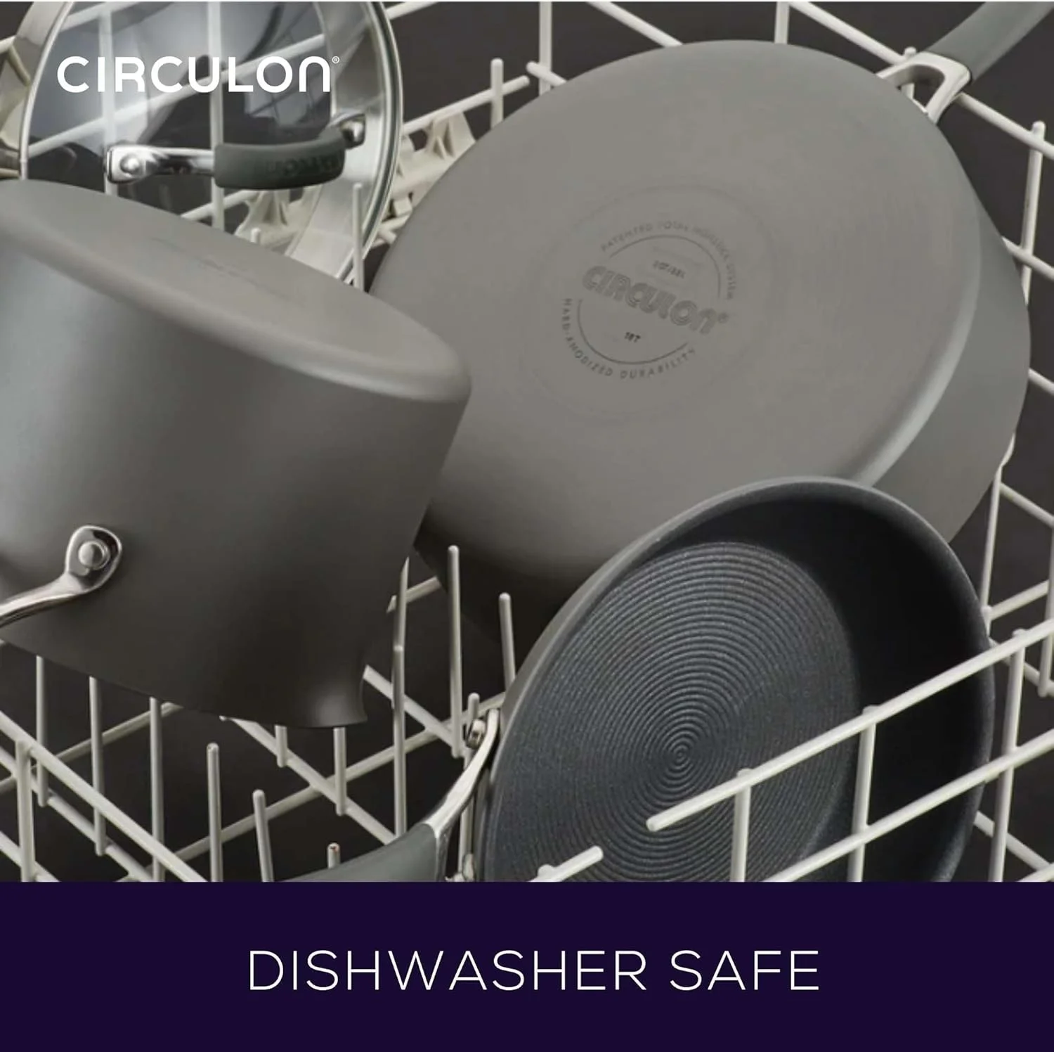 ست تابه نچسب هارد آنودایز شده سیرکولون مدل Radiance 83912 - سایز 8.5 اینچ، 10 اینچ و 12.25 اینچ، خاکستری