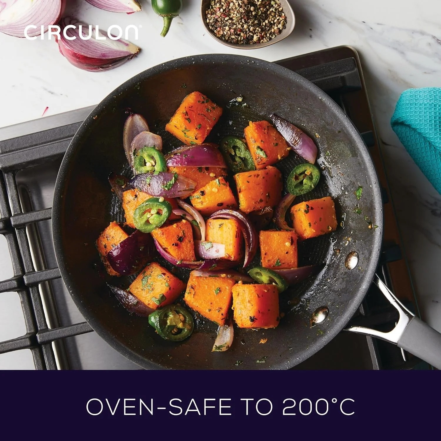 ست تابه نچسب هارد آنودایز شده سیرکولون مدل Radiance 83912 - سایز 8.5 اینچ، 10 اینچ و 12.25 اینچ، خاکستری