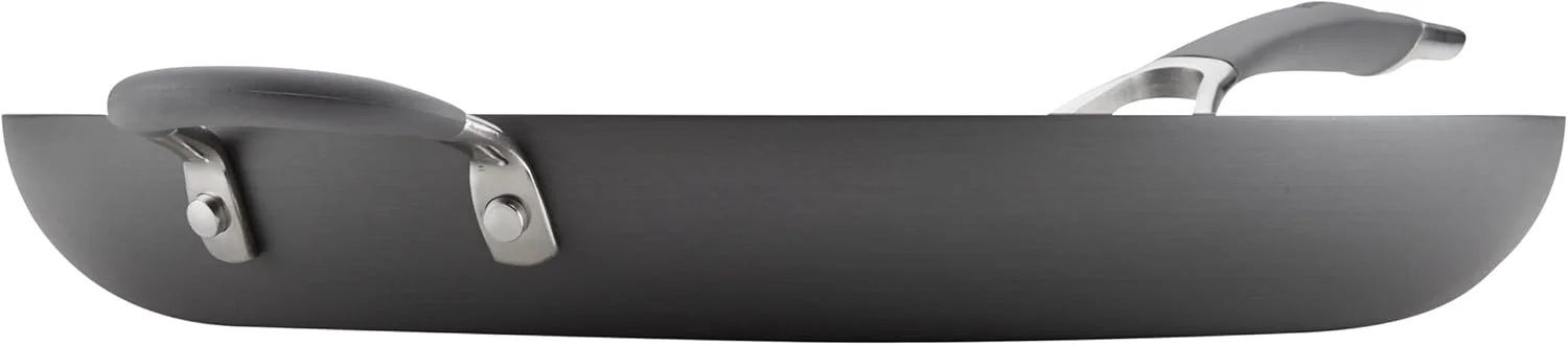 تابه نچسب سایز بزرگ سیرکولون مدل Radiance با روکش آنودایز سخت و دسته کمکی - سایز 35 سانتیمتر، خاکستری