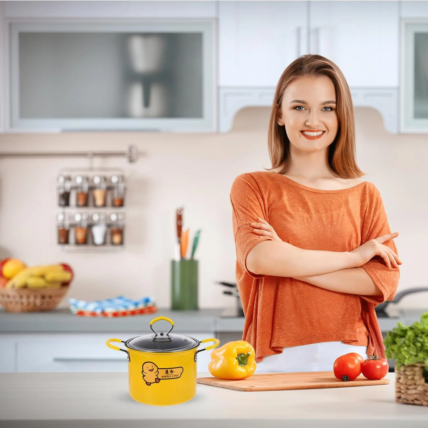 ست سرخ کن COLLBATH شامل 1 عدد سرخ کن با صافی، تابه گریل، تابه نچسب، ووک، تابه تخت، سبد سرخ کردنی، قابلمه سرخ کردنی آشپزخانه، قابلمه استیل، اجاق گاز القایی، شیشه خانگی