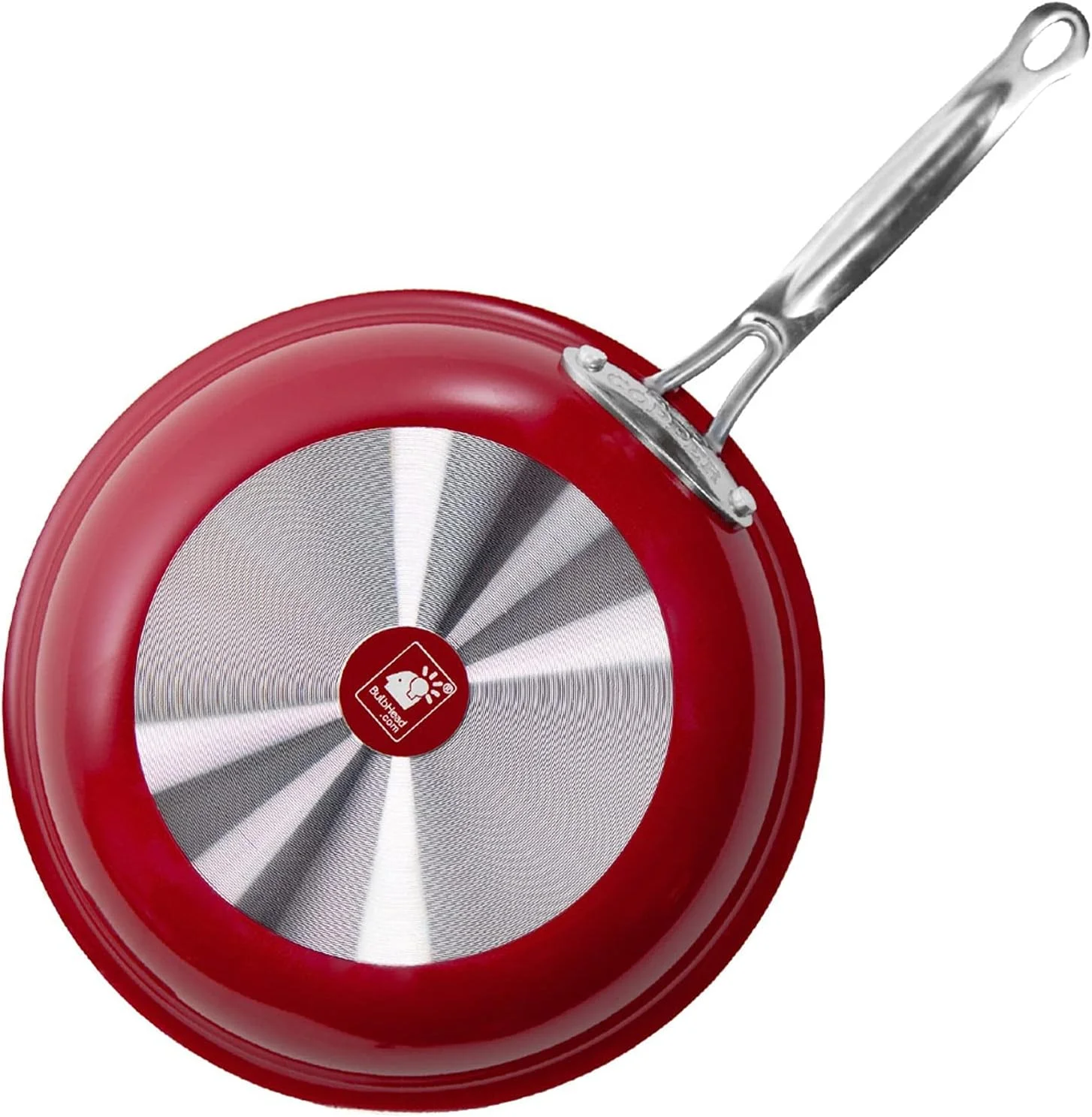 تابه سرامیکی مسی 10 اینچی BulbHead Red Copper، تابه سرخ کن نچسب با روکش مسی مقاوم در برابر خراش، بدون PFOA و PTFE، مقاوم در برابر حرارت از اجاق گاز تا فر تا دمای 500 درجه