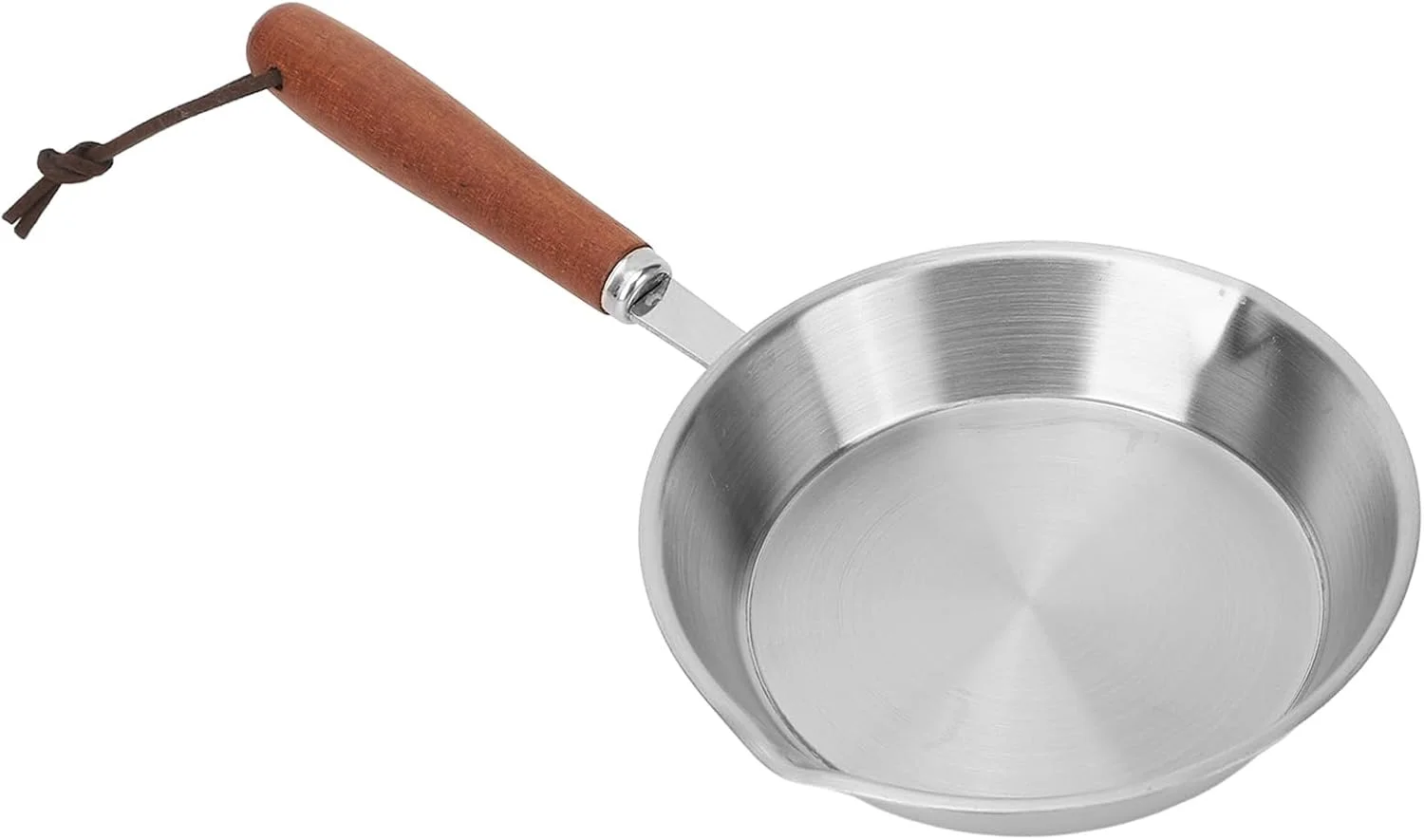 تابه استیل ضد زنگ Bewinner با دسته چوبی، تابه نچسب برای سرخ کردن تخم مرغ، مناسب برای اجاق گازهای خانگی و رستوران (12 سانتی متر)