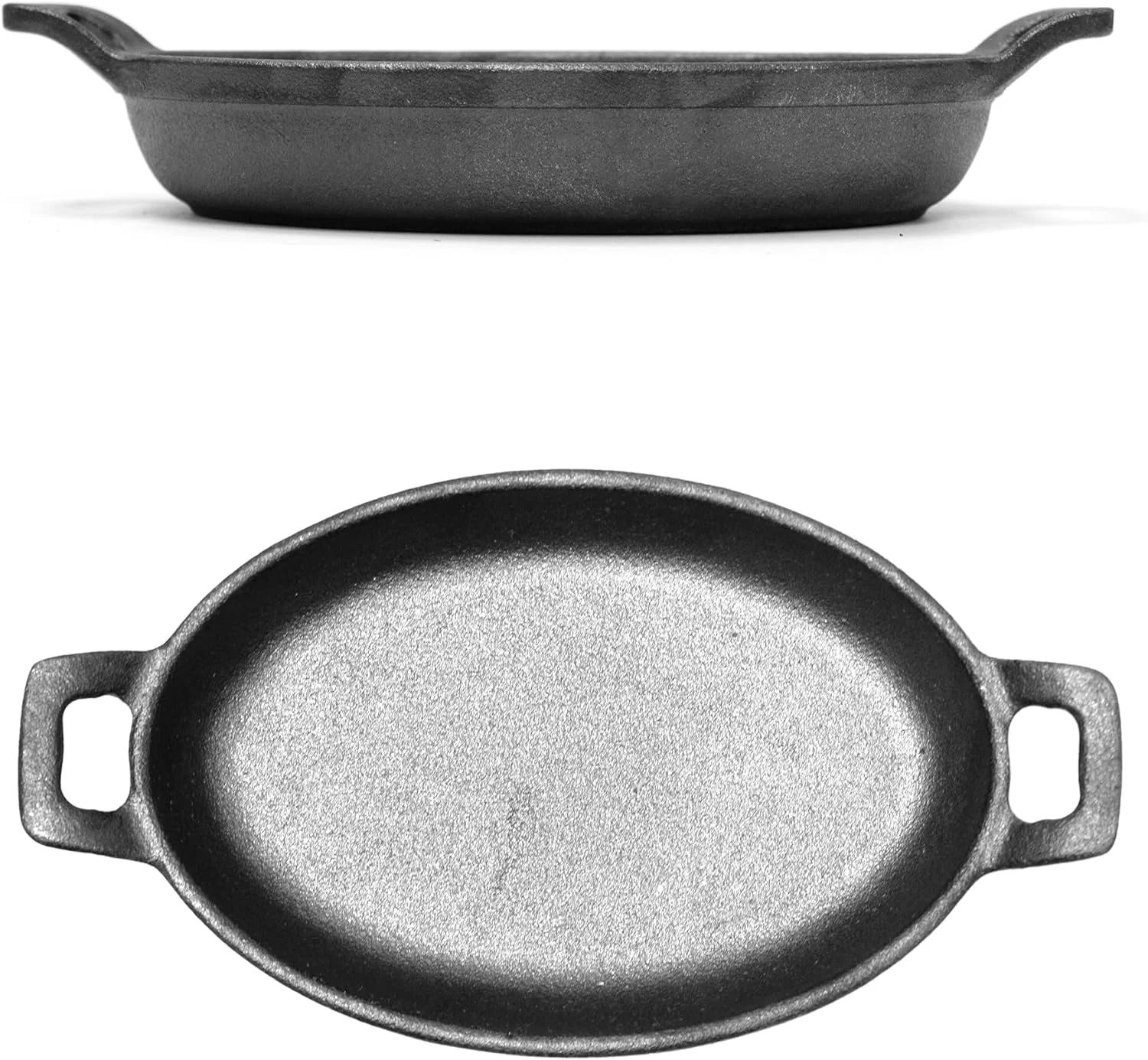 Blackstone Cast Iron Mini Oval Skillet with Wooden Sizzler Plate, 18cm - Ideal for Sizzling, Grilling, and Serving BC14159 Blackstone Cast Iron Mini Oval Skillet with Wooden Sizzler Plate, 18cm - Ideal for Sizzling, Grilling, and Serving BC14159