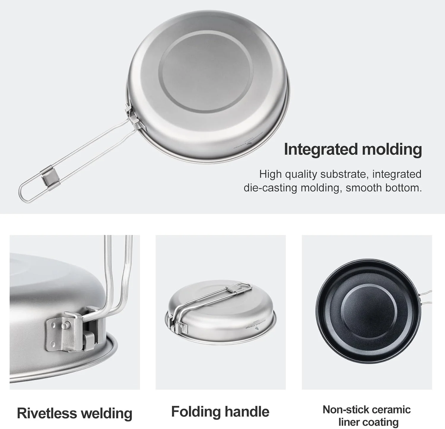 Boundless Voyage 1L Titanium Nonstick Camping Frying Pan for Gas Stove Ultralight Camp Cookware Skillet Pan for Cooking Egg Steak, Dishwasher Safe 7.4in-Ti2069C Boundless Voyage 1L Titanium Nonstick Camping Frying Pan for Gas Stove Ultralight Camp Cookware Skillet Pan for Cooking Egg Steak, Dishwasher Safe 7.4in-Ti2069C