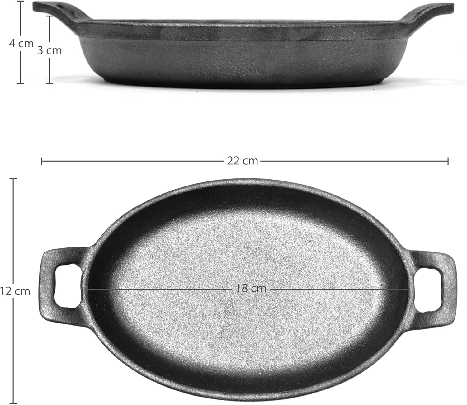 Blackstone Cast Iron Mini Oval Skillet with Wooden Sizzler Plate, 18cm - Ideal for Sizzling, Grilling, and Serving BC14159 Blackstone Cast Iron Mini Oval Skillet with Wooden Sizzler Plate, 18cm - Ideal for Sizzling, Grilling, and Serving BC14159