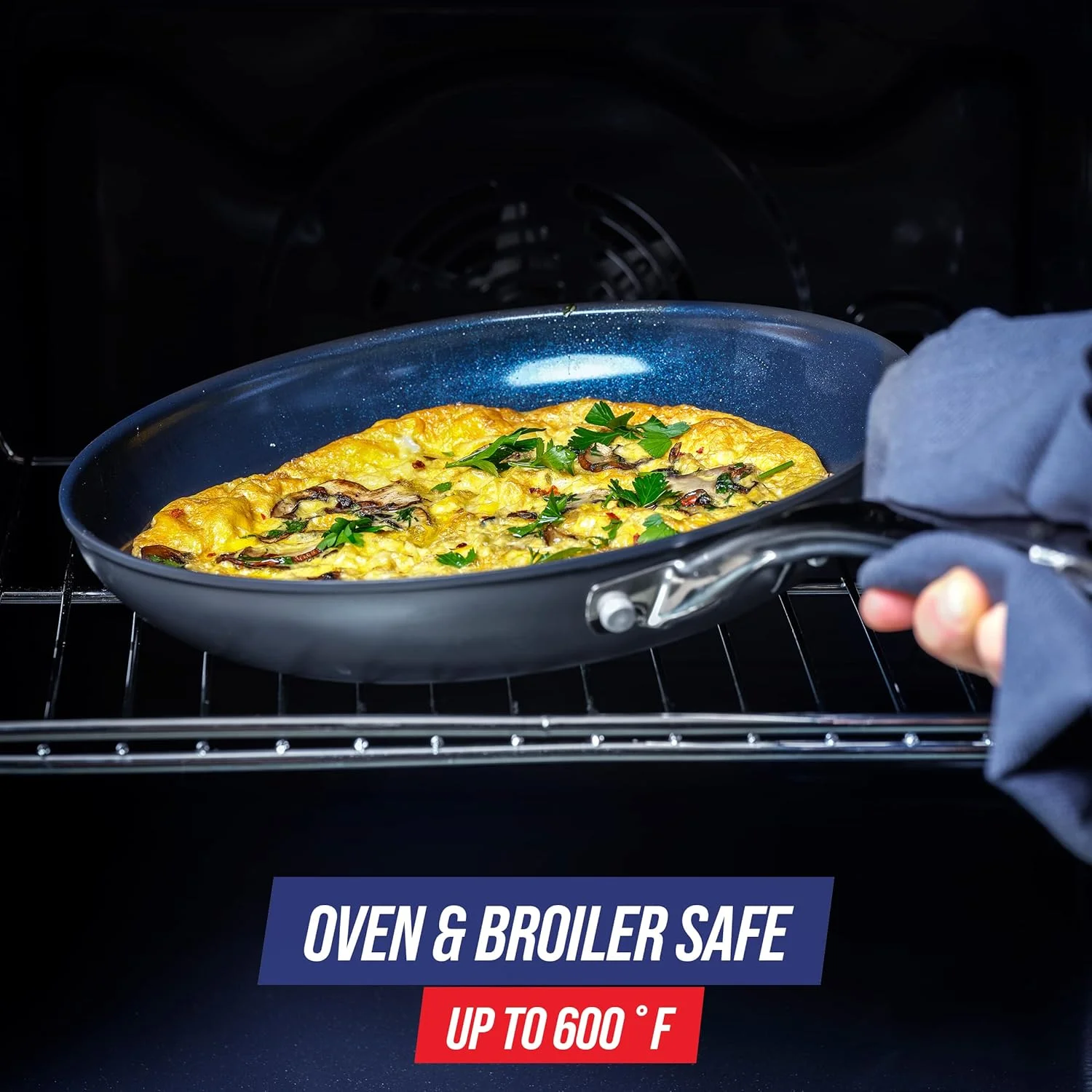 تابه/ماهی تابه نچسب سرامیکی سخت آنودایز شده الماسی آبی، 8 اینچ تابه/ماهی تابه نچسب سرامیکی سخت آنودایز شده الماسی آبی، 8 اینچ