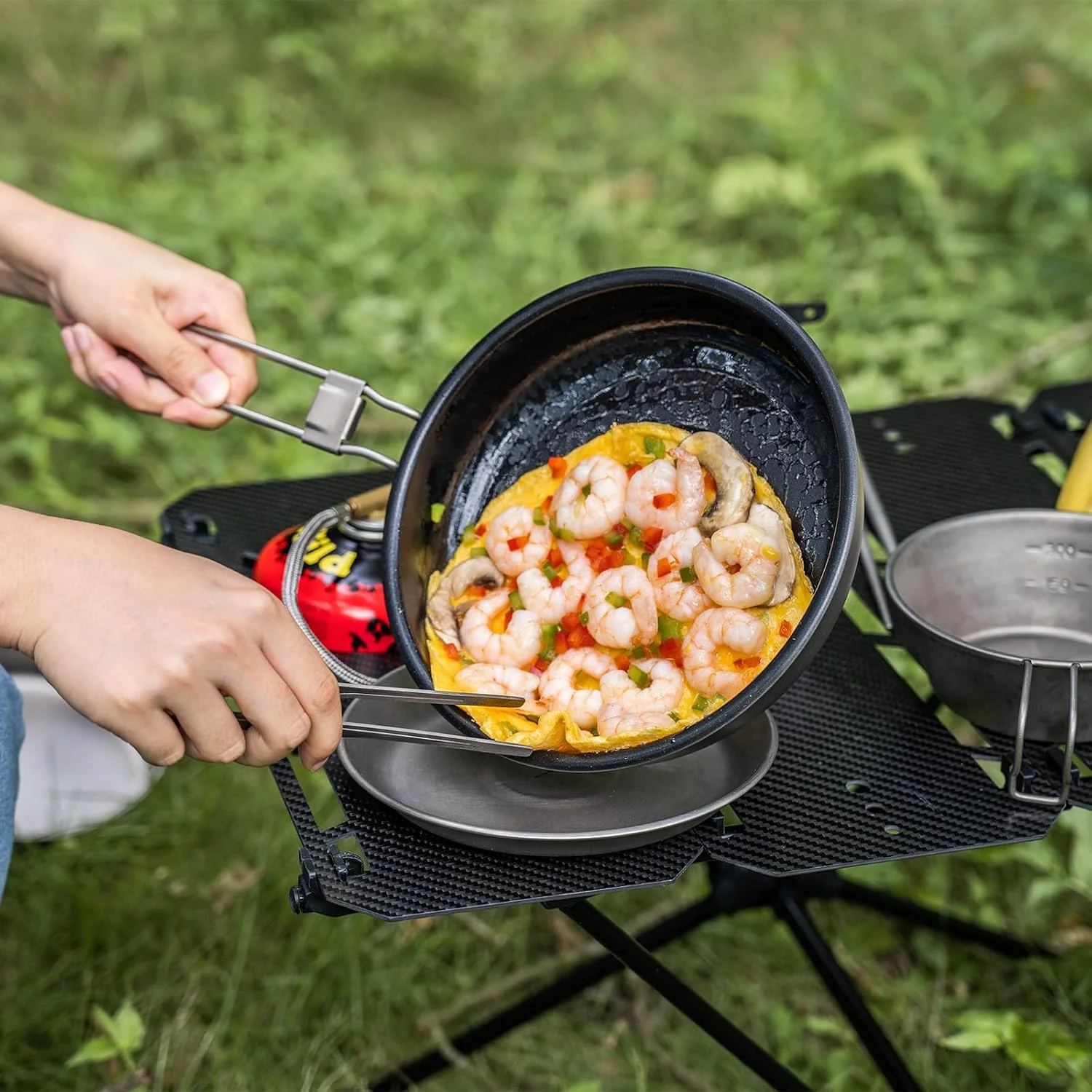 Boundless Voyage 1L Titanium Nonstick Camping Frying Pan for Gas Stove Ultralight Camp Cookware Skillet Pan for Cooking Egg Steak, Dishwasher Safe 7.4in-Ti2069C Boundless Voyage 1L Titanium Nonstick Camping Frying Pan for Gas Stove Ultralight Camp Cookware Skillet Pan for Cooking Egg Steak, Dishwasher Safe 7.4in-Ti2069C