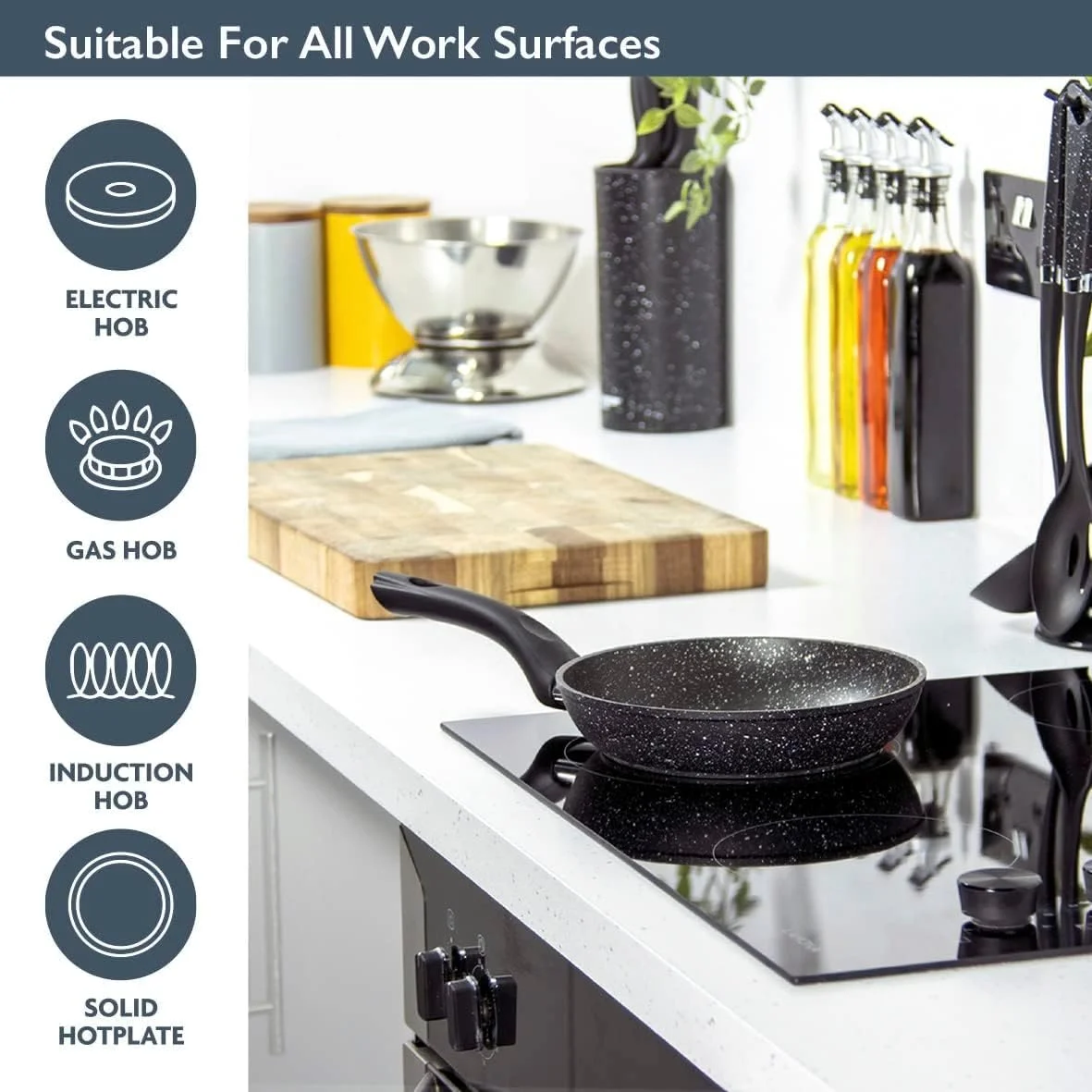 تابه 20 سانتی متری کلاسیک بلک مور 67060 / پوشش نچسب / دسته خنک / مناسب برای اجاق گازهای القایی، برقی و گازی / رنگ مشکی