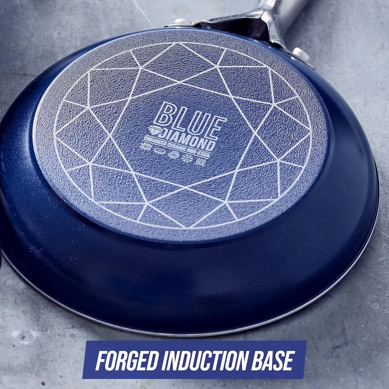 تابه سرامیکی نچسب الماسی آبی Blue Diamond، سایز 20 سانتی متر، بدون PFAS، مناسب برای اجاق های القایی و فر، آبی