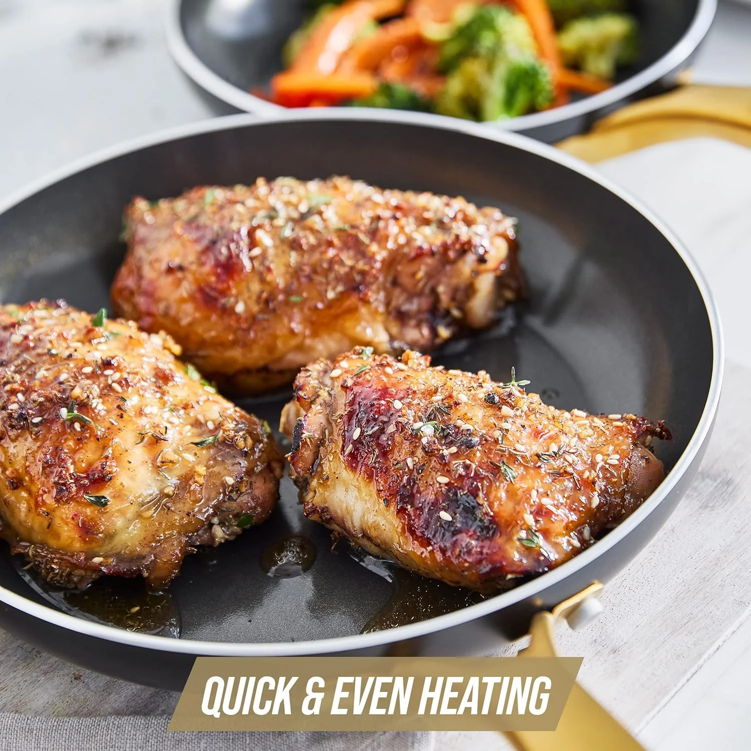 تابه سرخ کن ۱۰ اینچی Blue Diamond Gold، سرامیکی نچسب، بدون PFOA، مناسب برای اجاق های القایی، مشکی تابه سرخ کن ۱۰ اینچی Blue Diamond Gold، سرامیکی نچسب، بدون PFOA، مناسب برای اجاق های القایی، مشکی