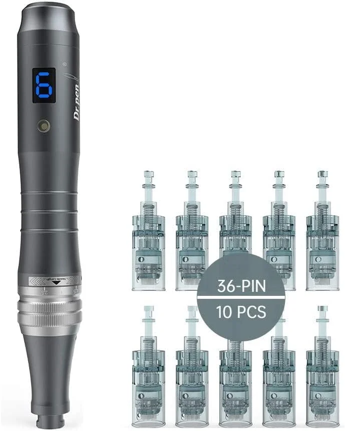 کیت میکرونیدلینگ بی سیم دکتر پن مدل M8 برای جای زخم آکنه، رشد مو و لکه های تیره، 6 سرعته با باتری داخلی و ده کارتریج 36 پین کیت میکرونیدلینگ بی سیم دکتر پن مدل M8 برای جای زخم آکنه، رشد مو و لکه های تیره، 6 سرعته با باتری داخلی و ده کارتریج 36 پین