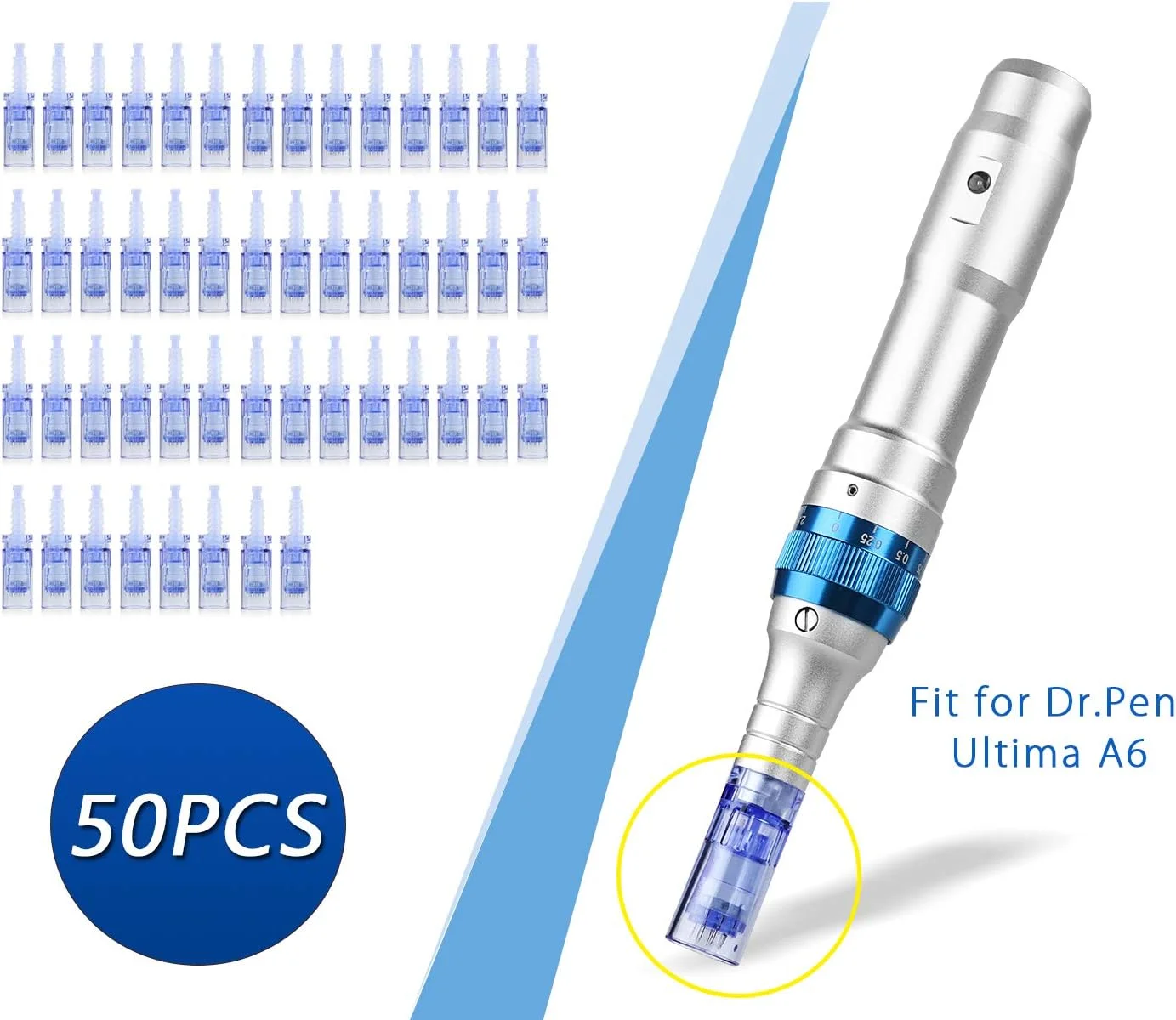 کارتریج سوزن ۳۶ پین درماپن دکتر پن مدل Ultima A6، بسته ۵۰ عددی، قطعه تعویضی یکبار مصرف ۰.۲۵ میلی‌متر