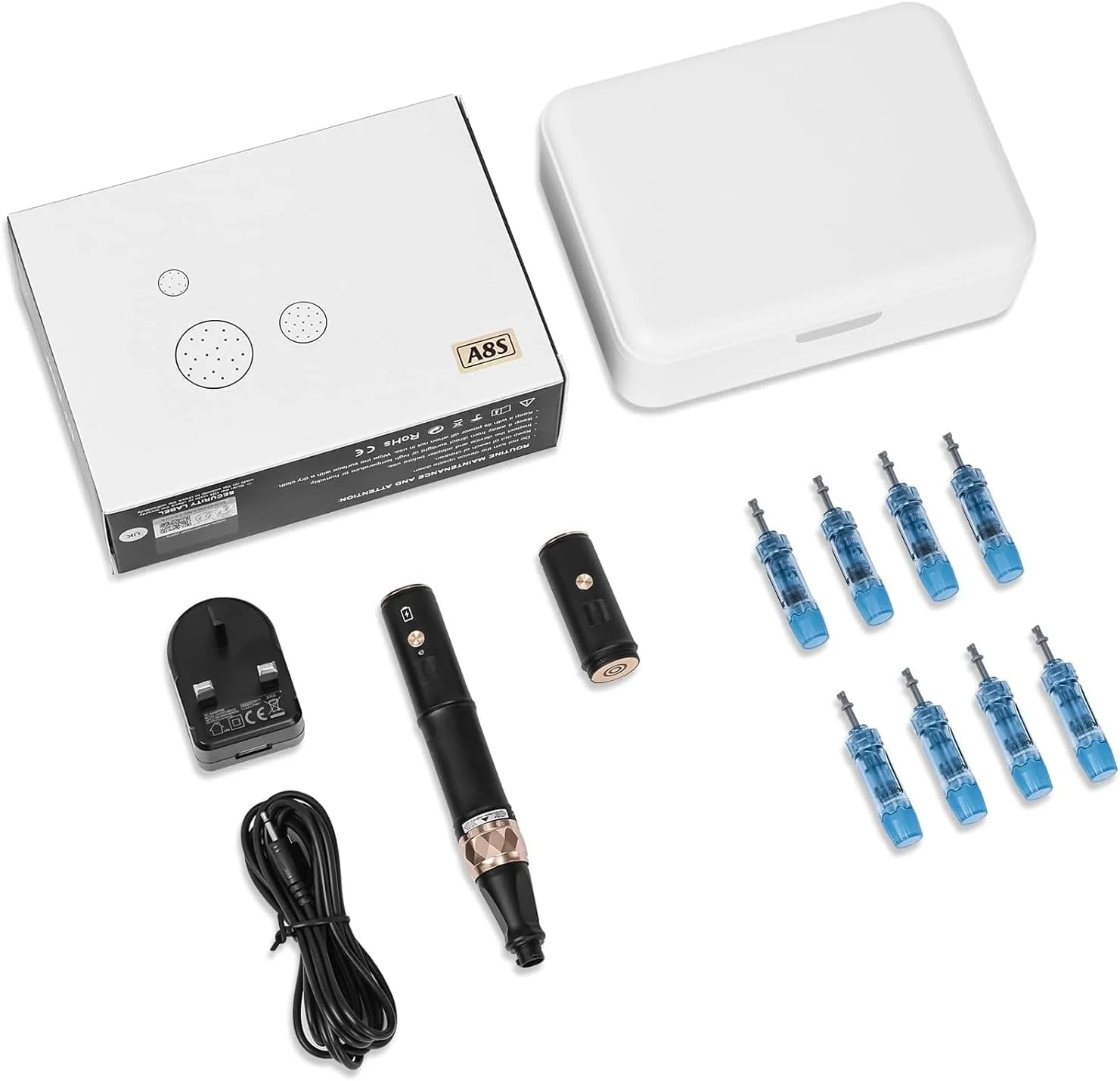 Dr.Pen A8S، قلم میکرونیدلینگ حرفه ای به همراه 18 عدد کارتریج سوزنی جایگزین 12 پین و 36 پین، درماپن، حالت بی سیم یا با سیم، 2 ماژول، 6 سطح سرعت و عمق قابل تنظیم 0-2.5 میلی متر Dr.Pen A8S، قلم میکرونیدلینگ حرفه ای به همراه 18 عدد کارتریج سوزنی جایگزین 12 پین و 36 پین، درماپن، حالت بی سیم یا با سیم، 2 ماژول، 6 سطح سرعت و عمق قابل تنظیم 0-2.5 میلی متر