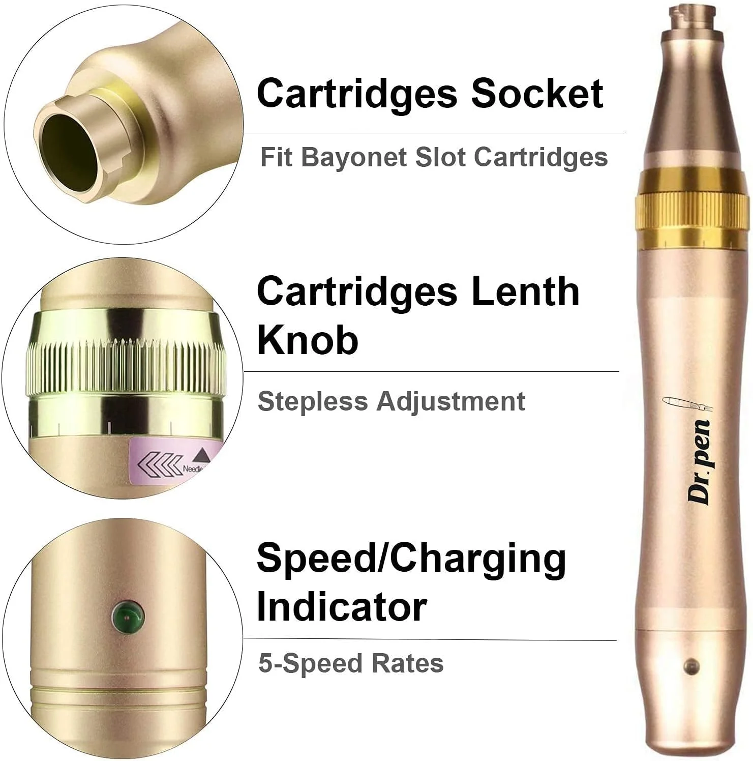 قلم دکتر پن درما، سیستم میکرونیدلینگ خودکار ULTIMA - M5، قابل تنظیم از 0.25 تا 2.5 میلی متر قلم دکتر پن درما، سیستم میکرونیدلینگ خودکار ULTIMA - M5، قابل تنظیم از 0.25 تا 2.5 میلی متر