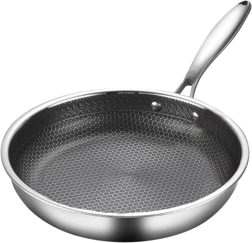 تابه نچسب آموس فان با پوشش لانه زنبوری، تابه املت تخت، تابه وک، تابه سرخ کردنی، تابه گریل، ظروف پخت و پز استیل ضد زنگ تابه نچسب آموس فان با پوشش لانه زنبوری، تابه املت تخت، تابه وک، تابه سرخ کردنی، تابه گریل، ظروف پخت و پز استیل ضد زنگ