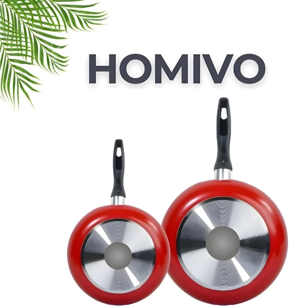 ست دو تابه آلومینیومی - ست تابه نچسب دو تکه (22 و 26 سانتی متر) - ظروف بادوام برای حرارت دهی یکنواخت - بدون PFOA، ست تابه با تمیز کردن آسان - قرمز، سازگار با اجاق گاز و برقی ست دو تابه آلومینیومی - ست تابه نچسب دو تکه (22 و 26 سانتی متر) - ظروف بادوام برای حرارت دهی یکنواخت - بدون PFOA، ست تابه با تمیز کردن آسان - قرمز، سازگار با اجاق گاز و برقی