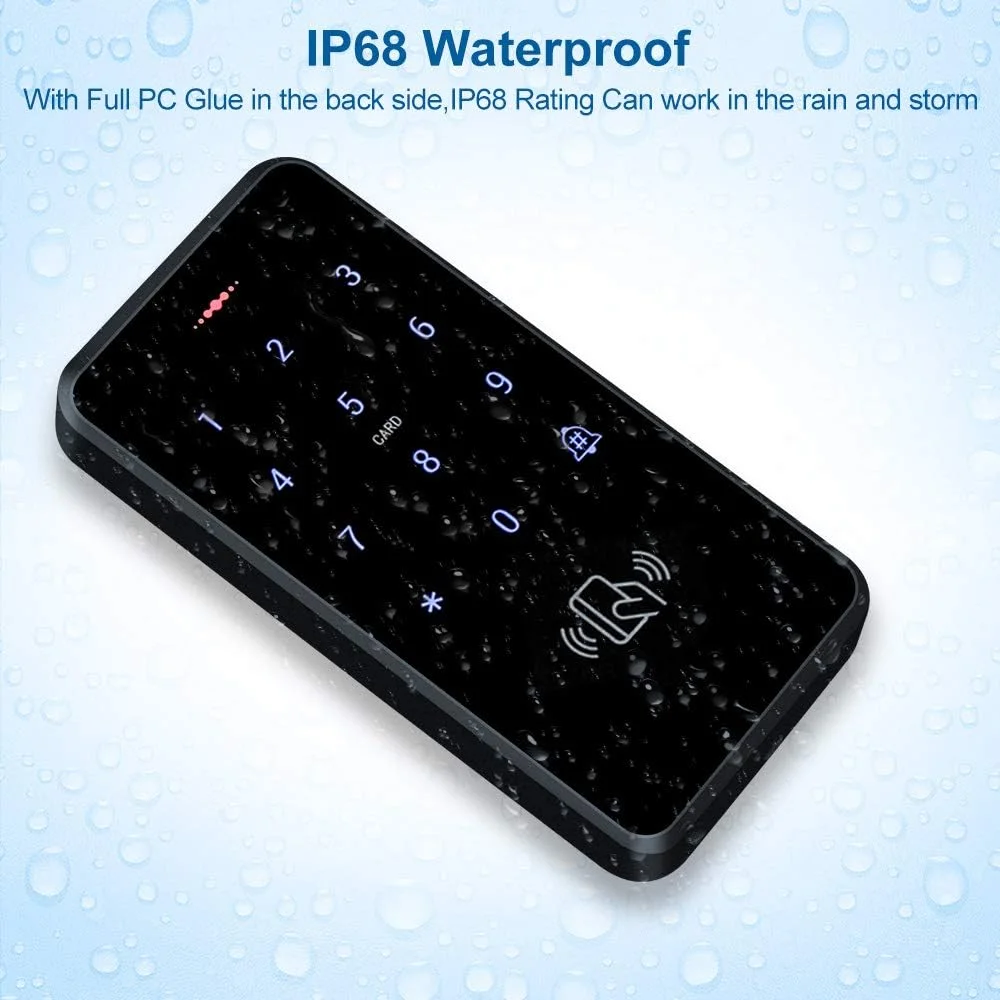 کیت سیستم کنترل دسترسی درب ضد آب HFeng IP68، صفحه کلید کنترل دسترسی RFID با پنل لمسی + قفل مغناطیسی برقی 180 کیلوگرمی + منبع تغذیه + 10 عدد جاسوئیچی کیت سیستم کنترل دسترسی درب ضد آب HFeng IP68، صفحه کلید کنترل دسترسی RFID با پنل لمسی + قفل مغناطیسی برقی 180 کیلوگرمی + منبع تغذیه + 10 عدد جاسوئیچی