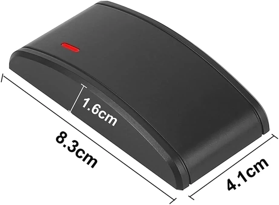 مینی کارت‌خوان ضدآب بدون رله، خروجی ویگند 26/34، دو فرکانس 125 کیلوهرتز EM + 13.56 مگاهرتز MF، کنترل دسترسی درب، کارت‌خوان مجاورتی، صفحه کلید کنترل دسترسی برای برد کنترل دسترسی، به همراه 10 عدد جاسوئیچی رایگان