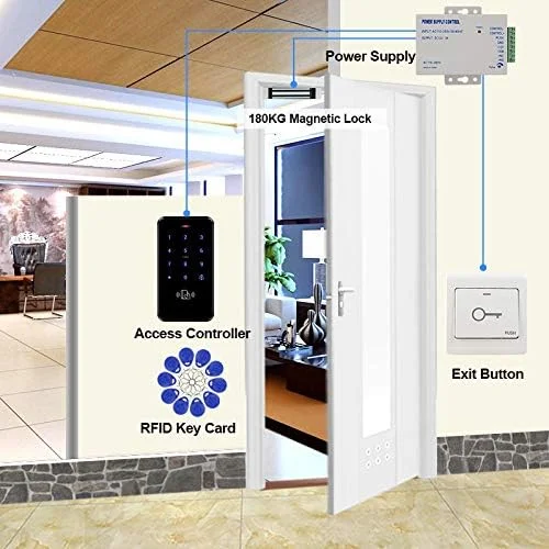 کیت سیستم کنترل دسترسی درب کارتی RFID ضد آب KDL IP68، صفحه کلید مناسب استفاده در فضای باز، ترانسفورماتور منبع تغذیه DC12V، قفل مغناطیسی با نیروی نگهداری 180 کیلوگرم / 350 پوند به همراه دکمه خروج، جاسوئیچی کارتی 125 کیلوهرتز کیت سیستم کنترل دسترسی درب کارتی RFID ضد آب KDL IP68، صفحه کلید مناسب استفاده در فضای باز، ترانسفورماتور منبع تغذیه DC12V، قفل مغناطیسی با نیروی نگهداری 180 کیلوگرم / 350 پوند به همراه دکمه خروج، جاسوئیچی کارتی 125 کیلوهرتز