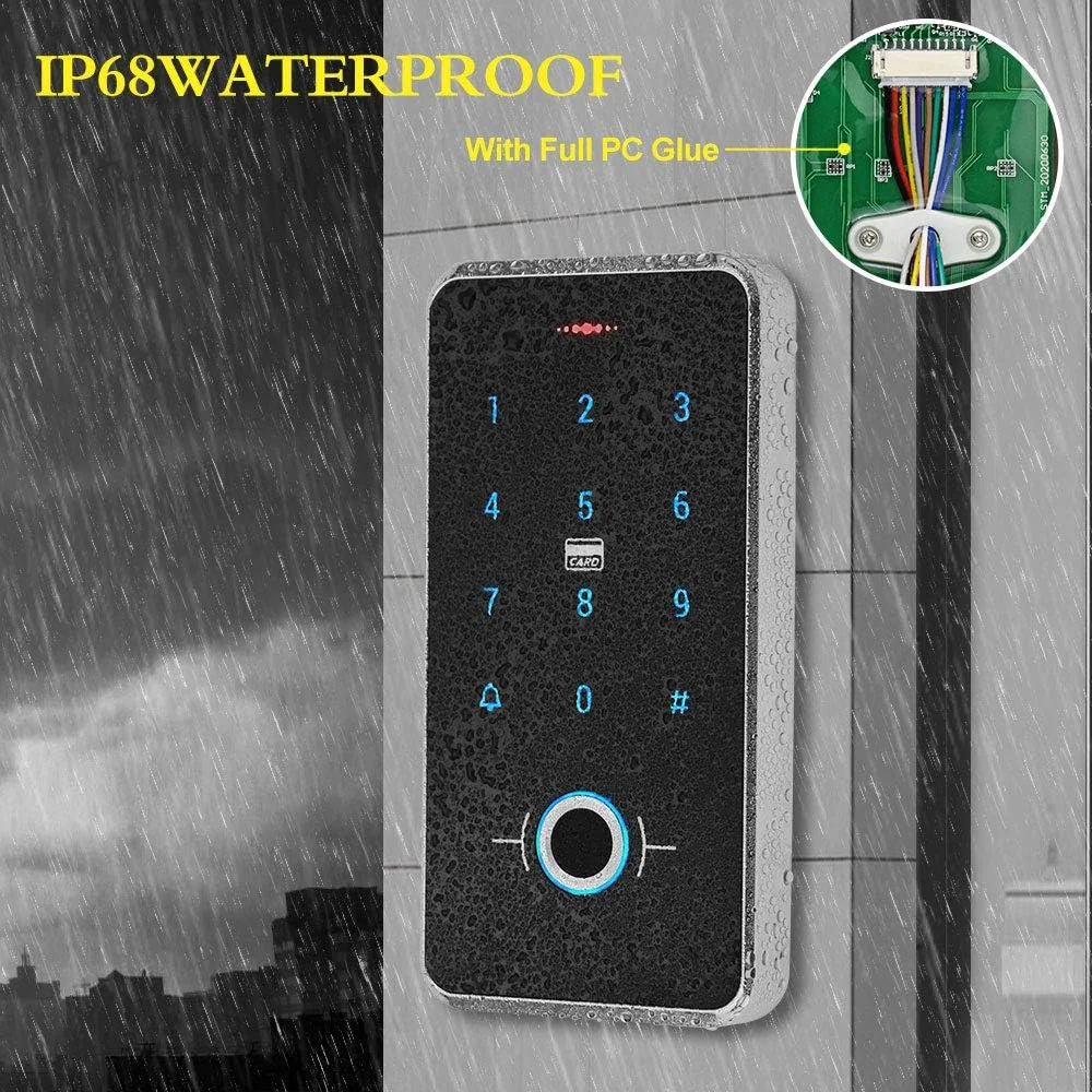 کیت سیستم کنترل دسترسی درب FST، صفحه کلید ضد آب IP68 اثر انگشت و RFID + قفل مغناطیسی برقی 180 کیلوگرمی + 10 عدد جاسوئیچی، مناسب فضای باز و منزل کیت سیستم کنترل دسترسی درب FST، صفحه کلید ضد آب IP68 اثر انگشت و RFID + قفل مغناطیسی برقی 180 کیلوگرمی + 10 عدد جاسوئیچی، مناسب فضای باز و منزل