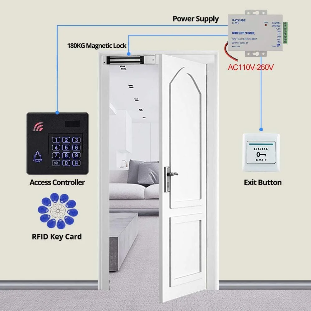 کیت سیستم کنترل دسترسی ضد آب FST IP68 شامل صفحه کلید RFID مناسب فضای باز + قفل مغناطیسی برقی 180 کیلوگرمی + منبع تغذیه DC12V + 15 عدد جاسوئیچی 125 کیلوهرتز برای منزل کیت سیستم کنترل دسترسی ضد آب FST IP68 شامل صفحه کلید RFID مناسب فضای باز + قفل مغناطیسی برقی 180 کیلوگرمی + منبع تغذیه DC12V + 15 عدد جاسوئیچی 125 کیلوهرتز برای منزل