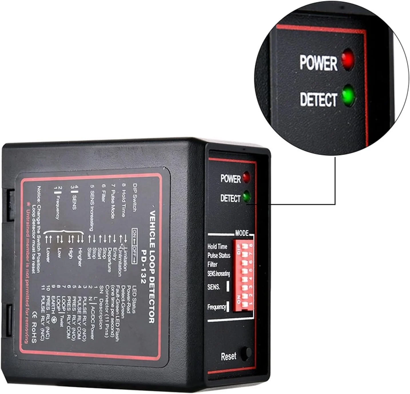 دتکتور حلقه خودرو Jiawu، سنسور حلقه القایی تک کاناله PD132 با زمان پالس قابل انتخاب، دتکتور سنسور حلقه خودرو برای دروازه های خروجی ایمنی و کنترل ترافیک دتکتور حلقه خودرو Jiawu، سنسور حلقه القایی تک کاناله PD132 با زمان پالس قابل انتخاب، دتکتور سنسور حلقه خودرو برای دروازه های خروجی ایمنی و کنترل ترافیک
