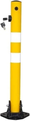 مانع پارکینگ بازتابنده مدرن، 650 میلی متر، زرد، بولارد ضد پارکینگ با قفل کلیدی
