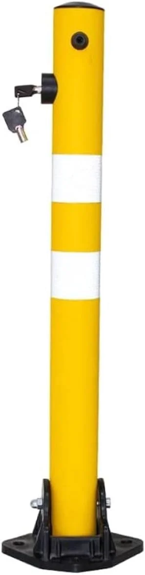 مانع دستی پارکینگ، مانع پارکینگ بازتابنده 650 میلی متر، رنگ زرد، بولارد ضد پارکینگ، میله مانع پارکینگ با قفل کلیدی، عملکرد آسان قفل دستی (بسته 1 عددی)