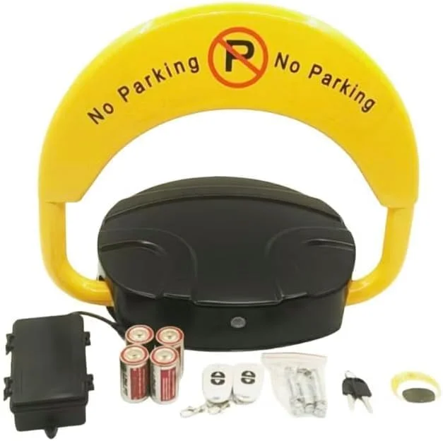 قفل پارکینگ هوشمند با کنترل از راه دور، دارای آلارم برخورد، مانع پارکینگ، قفل استوانه ای، طراحی قفل دوبل برای جلوگیری از اشغال فضای پارکینگ توسط دیگران