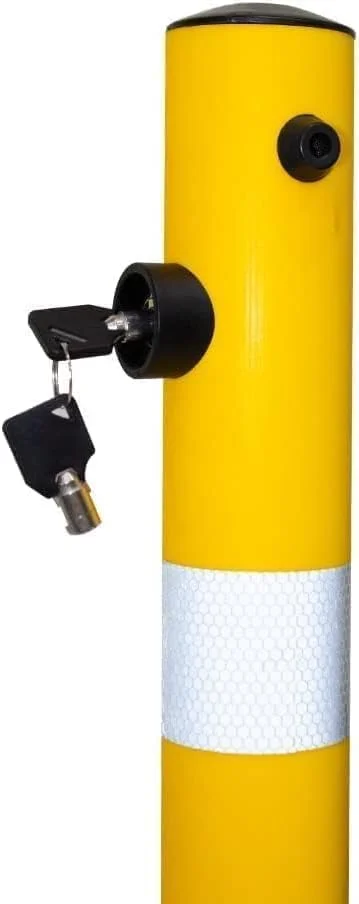 مانع پارکینگ بازتابنده مدرن، 650 میلی متر، زرد، بولارد ضد پارکینگ با قفل کلیدی