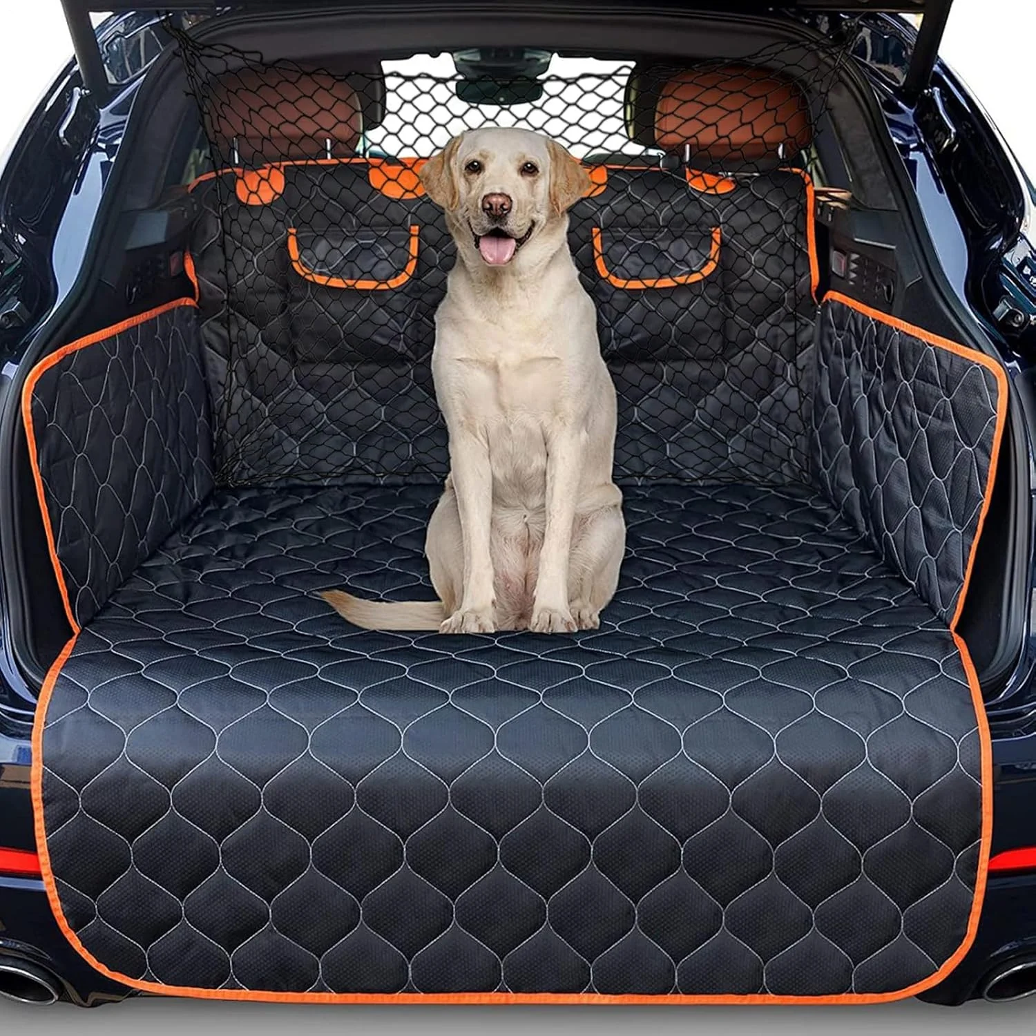 محافظ سگ برای خودرو - توری ایمنی با قلاب - توری محافظ سگ برای قسمت بار خودرو | مناسب برای کامیون، شاسی بلند، RV، سدان، قسمت بار صندوق عقب، صندلی عقب، مسافرت جاده ای، لوازم ضروری راننده