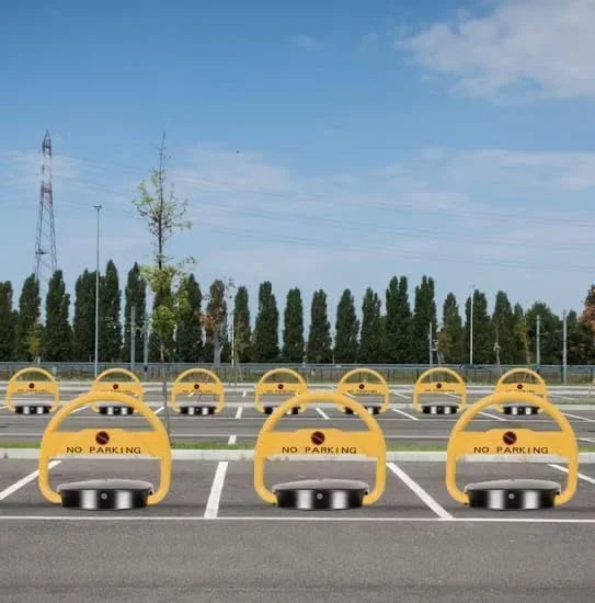 قفل فضای پارک با کنترل از راه دور، طراحی قفل دوبل، مانع امنیتی قوس استوانه ای، زرد