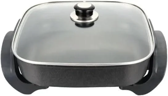 تابه برقی نچسب، پلوپز چند منظوره، 1500 وات سنگین، بخارپز، قابلمه برقی قابل حمل برای استیک، تخم مرغ، نودل، برنج سرخ شده، سوپ، تنظیم حرارت و محافظت در برابر گرمای بیش از حد.