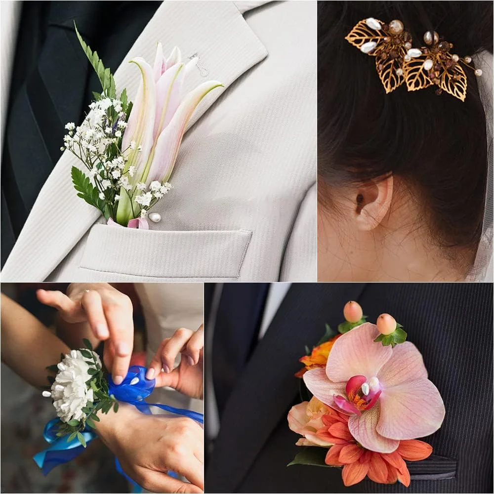 CORTNEY 100pcs Boutonniere Pins, 5.5cm Long Teardrop Pearl Head Pins, Sewing Pins, Wedding Bouquet Pins, White Straight Head Pins for Jewelry Making Sewing Wedding Flower Decorations DIY Crafts