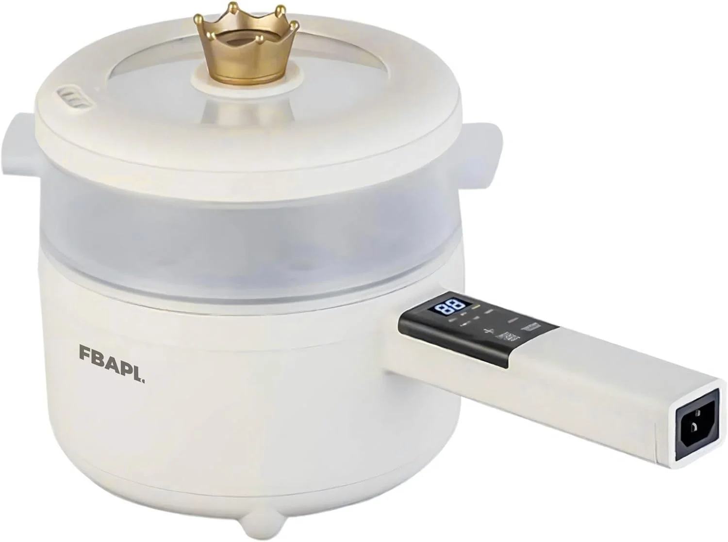 دیگ داغ دیجیتال 2 لیتری با کیفیت عالی، پخت و پز چند منظوره نچسب، تابه نچسب قابل حمل برای تفت دادن، ماهیتابه، تابه سرخ کردنی، قابلمه، برای نودل، برنج، بخارپز و سوپ (همراه با بخارپز)