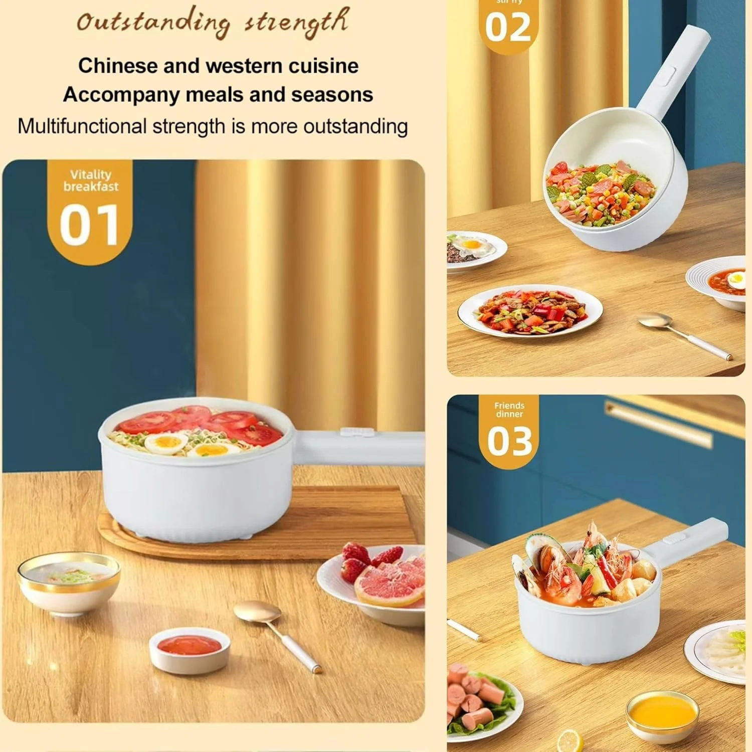 دیگ برقی با بخارپز، پلوپز چند منظوره، تابه برقی، قابلمه، تابه سرخ کن، نچسب، برای نودل، رامن، برنج سرخ شده، تخم مرغ، استیک، تفت دادن، بخارپز و سوپ برای خوابگاه و اداره (2 لیتر) دیگ برقی با بخارپز، پلوپز چند منظوره، تابه برقی، قابلمه، تابه سرخ کن، نچسب، برای نودل، رامن، برنج سرخ شده، تخم مرغ، استیک، تفت دادن، بخارپز و سوپ برای خوابگاه و اداره (2 لیتر)