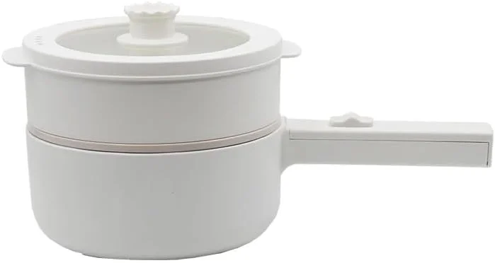 زودپز برقی چند منظوره HSZON، قابلمه سرامیکی نچسب با بخارپز، قابلمه داغ 2 لایه برای نودل، تخم مرغ، سوپ، برنج | قدر كهربائي متعدد الوظائف بطبقة سيراميك غير لاصقة مع طبقة بخار للطهي