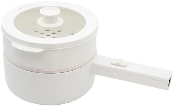 زودپز برقی چند منظوره HSZON، قابلمه سرامیکی نچسب با بخارپز، قابلمه داغ 2 لایه برای نودل، تخم مرغ، سوپ، برنج | قدر كهربائي متعدد الوظائف بطبقة سيراميك غير لاصقة مع طبقة بخار للطهي