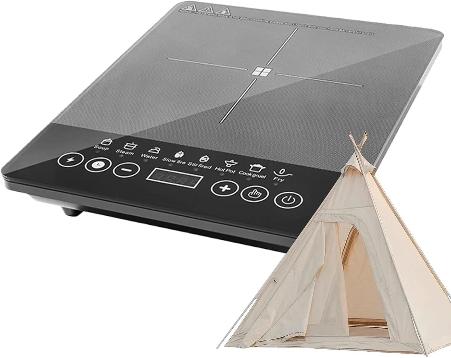 اجاق گاز القایی | صفحه القایی قابل حمل 110V-220V - لوازم خانگی برای پخت و پز در خانه، خوابگاه، آپارتمان، دفاتر، RV، تجاری داخلی