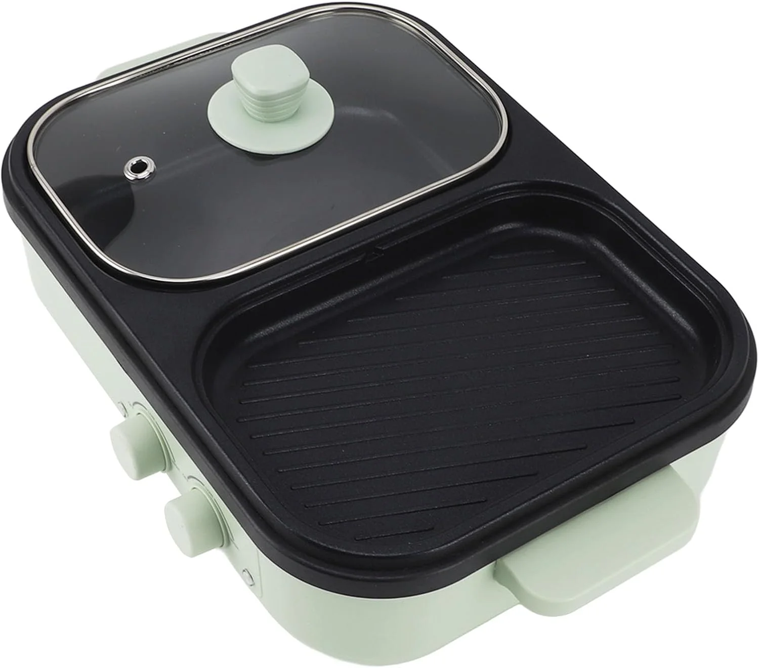 دیگ برقی دنش، دیگ برقی چند منظوره با پوشش نچسب 1300 وات، صرفه جویی در انرژی با درب برای پخت و پز در فضای داخلی و خارجی (دوشاخه بریتانیا 220 ولت)