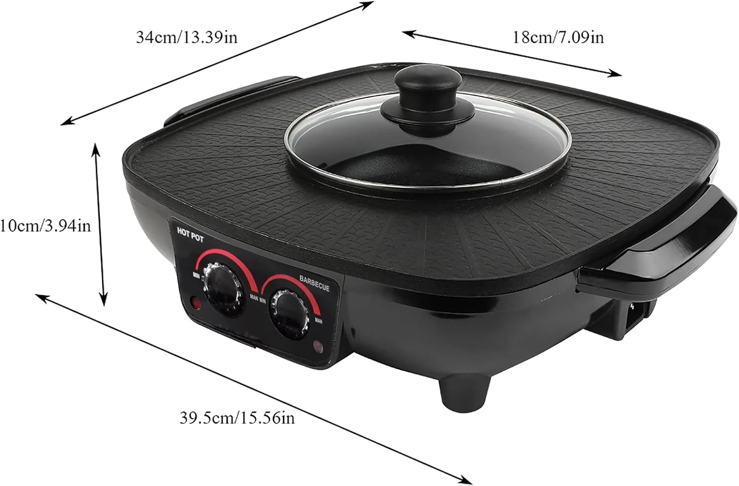 دیگ دو منظوره هات پات و باربیکیو OVAQUIXI، دیگ برقی القایی هات باربیکیو و اجاق گاز گریل، تابه پخت چند منظوره