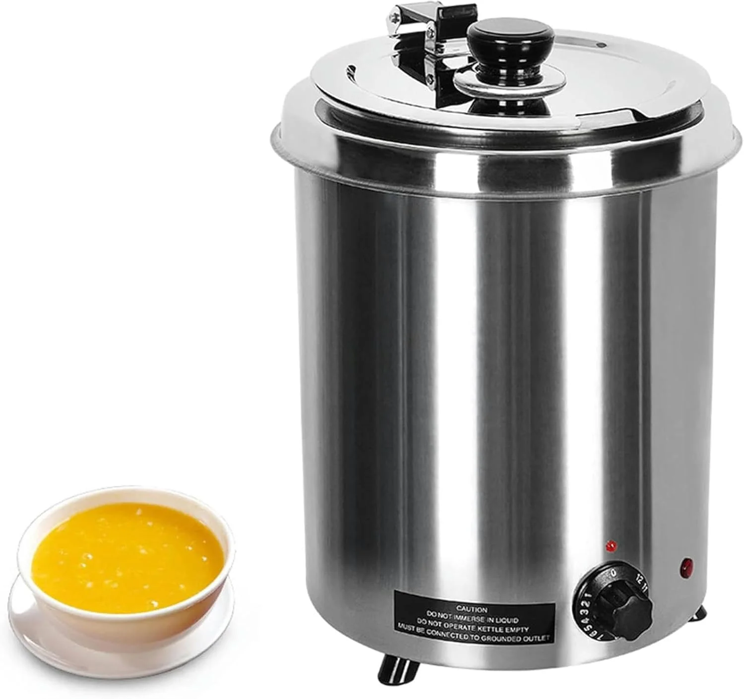 دیگ سوپ تجاری 400 واتی، قابلمه گرم کننده برقی سوپ استیل ضد زنگ 5.7 لیتری برای بوفه رستوران مهمانی، با دمای قابل تنظیم 60-95 درجه سانتیگراد، دیگ داخلی و درب دیگ سوپ تجاری 400 واتی، قابلمه گرم کننده برقی سوپ استیل ضد زنگ 5.7 لیتری برای بوفه رستوران مهمانی، با دمای قابل تنظیم 60-95 درجه سانتیگراد، دیگ داخلی و درب